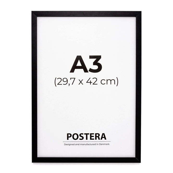 Sort ramme i størrelse A3 fra Postera