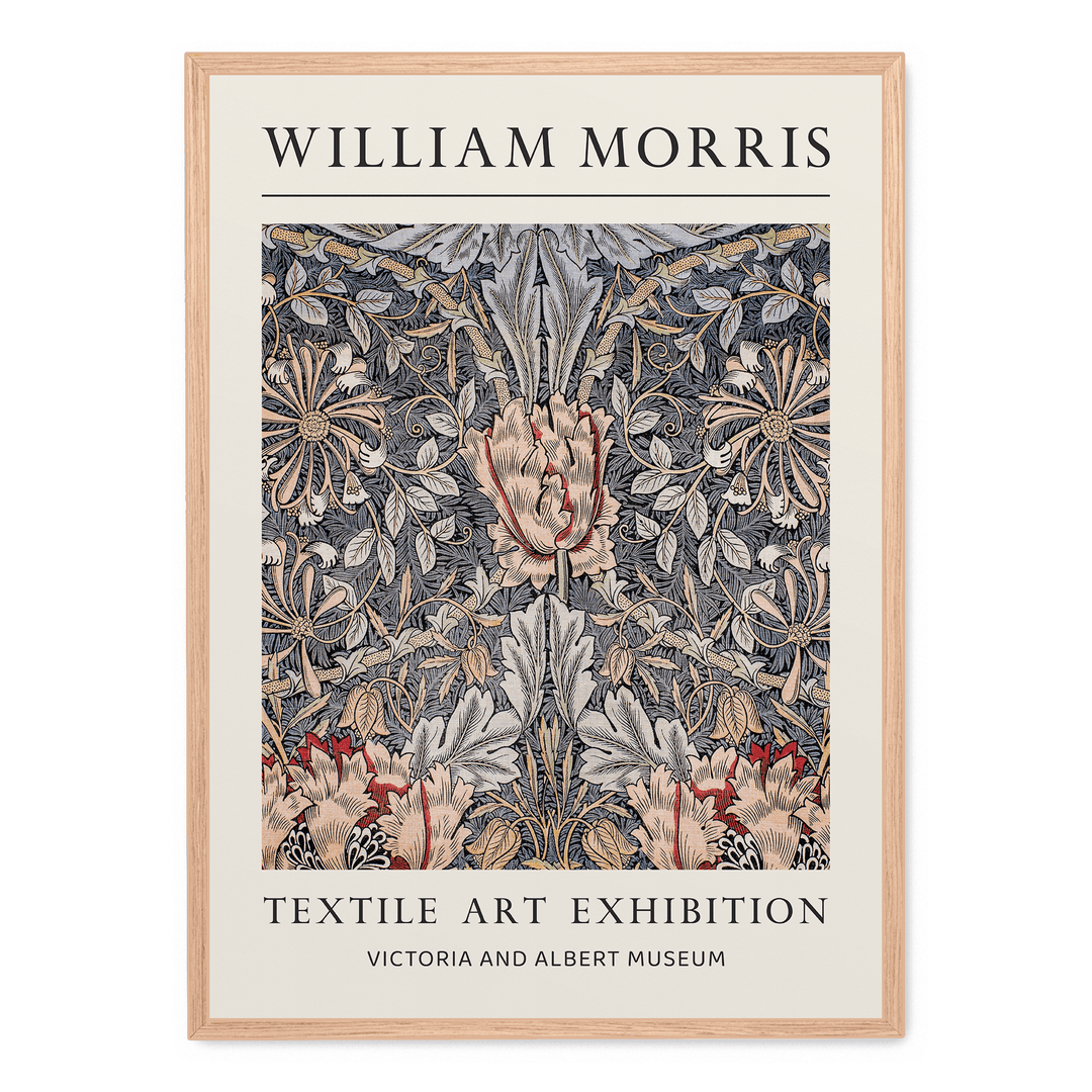 Printed Linen Honeysuckle Pattern