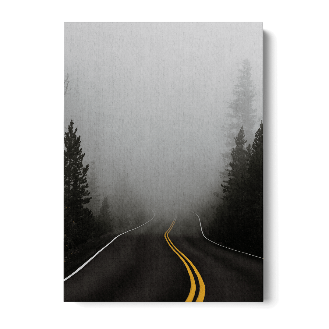 Highway With Fog Canvas