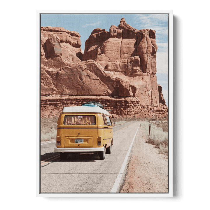 Old Van In The Desert Canvas
