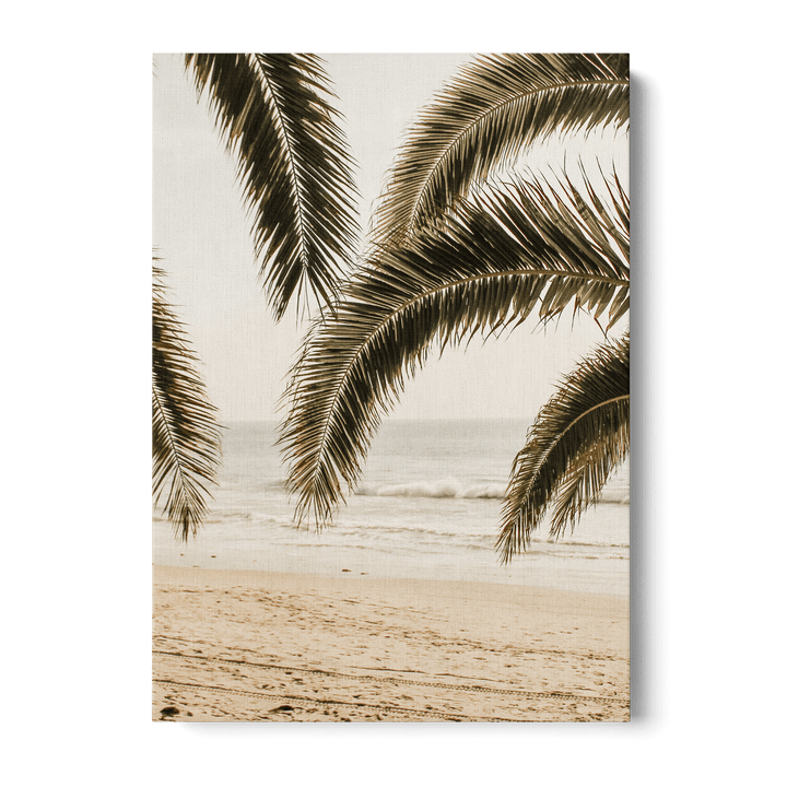 Palm Leaves On The Beach Canvas