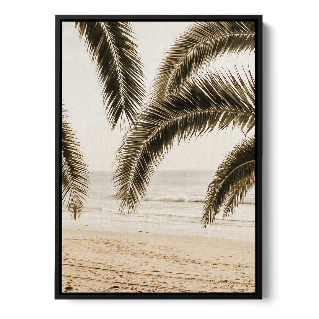 Palm Leaves On The Beach Canvas