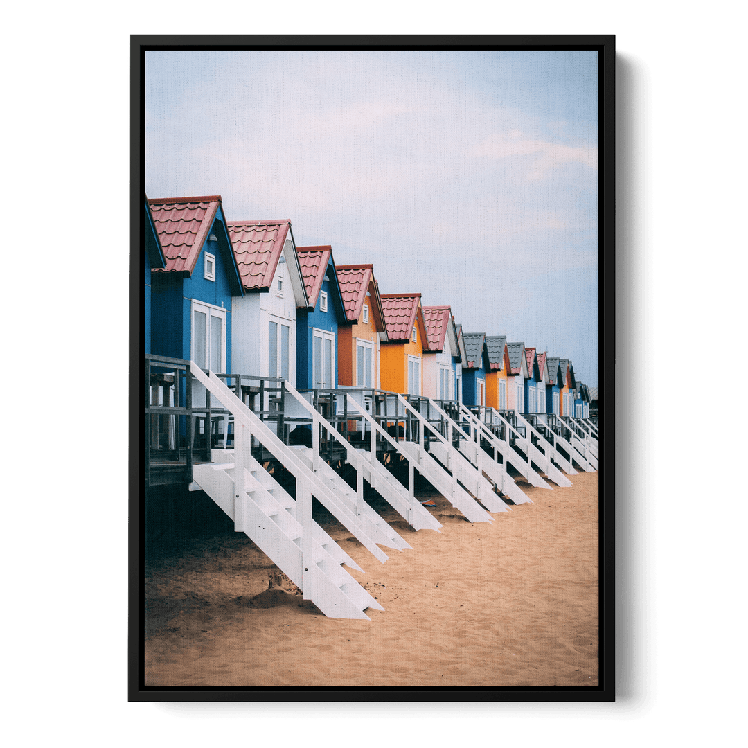 Small Houses On The Beach Canvas