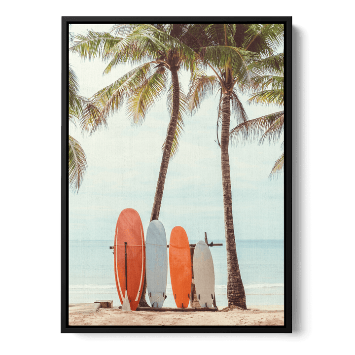 Surfboards On The Beach Canvas