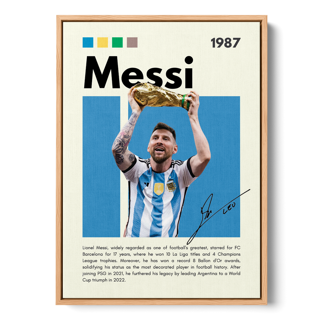 Lionel Messi Football Icons Canvas