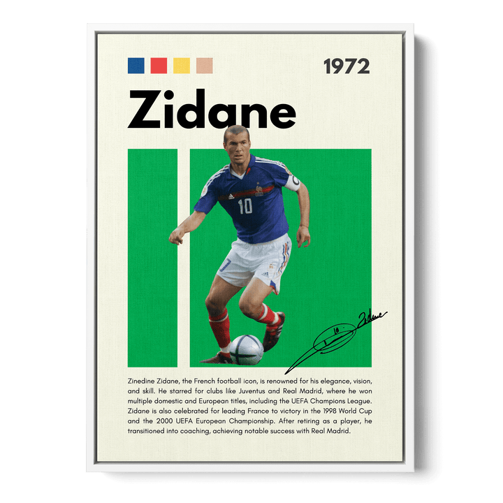 Zinedine Zidane Football Icons Canvas