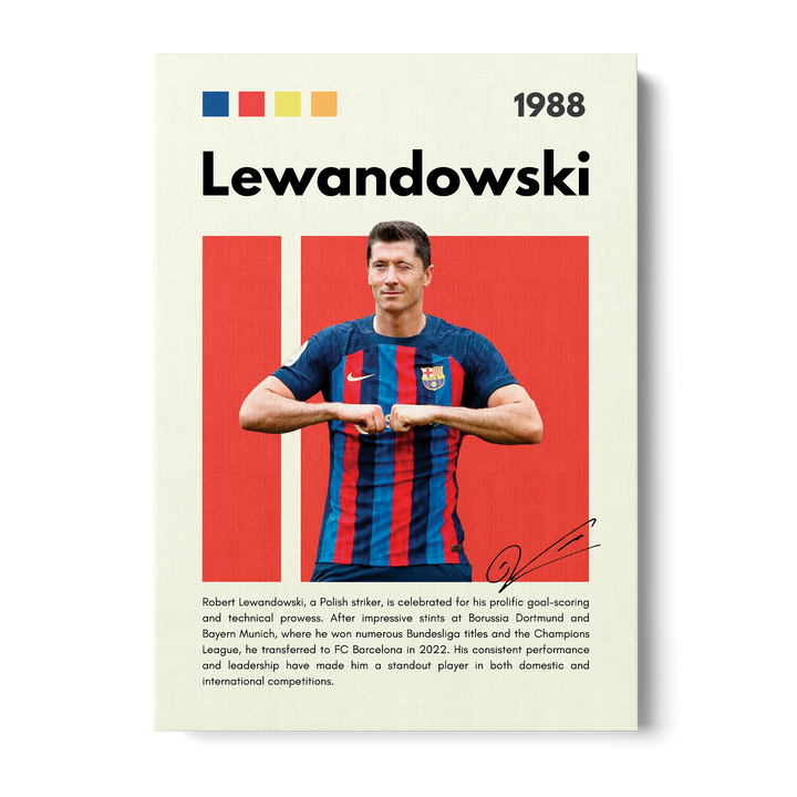 Robert Lewandowski Football Icons Canvas