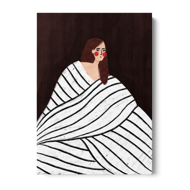 Woman With BW Stripes Canvas