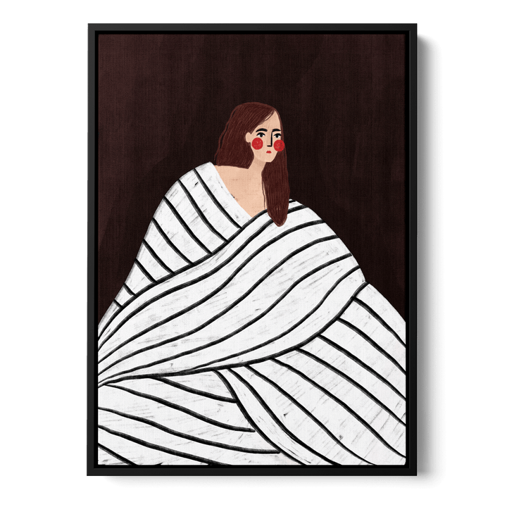 Woman With BW Stripes Canvas