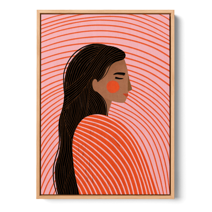 Woman With Lines Canvas