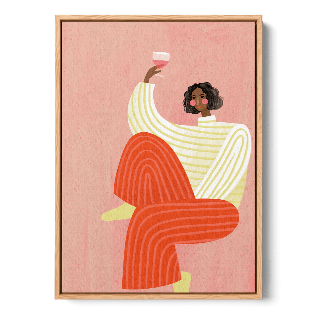 Woman With Glass Of Wine Canvas