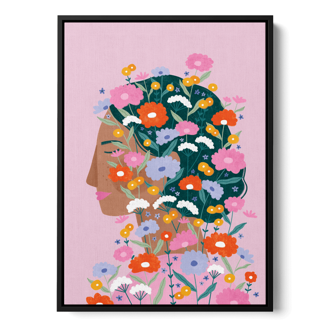 Colourful Flower Lady Canvas