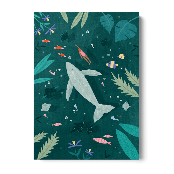 Swimming With A Whale Canvas