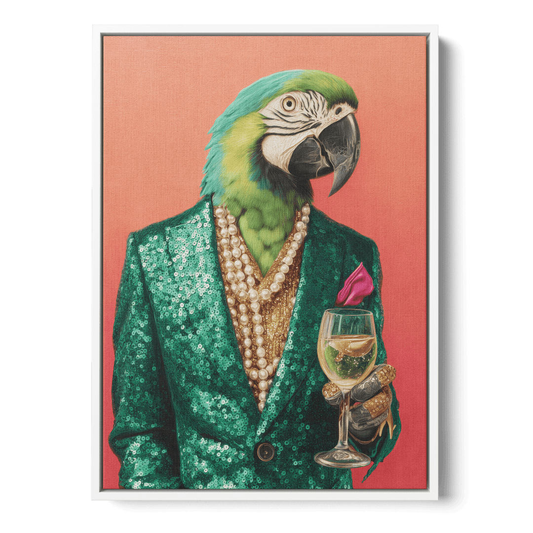 Parrot In Emerald Green Blazer Canvas