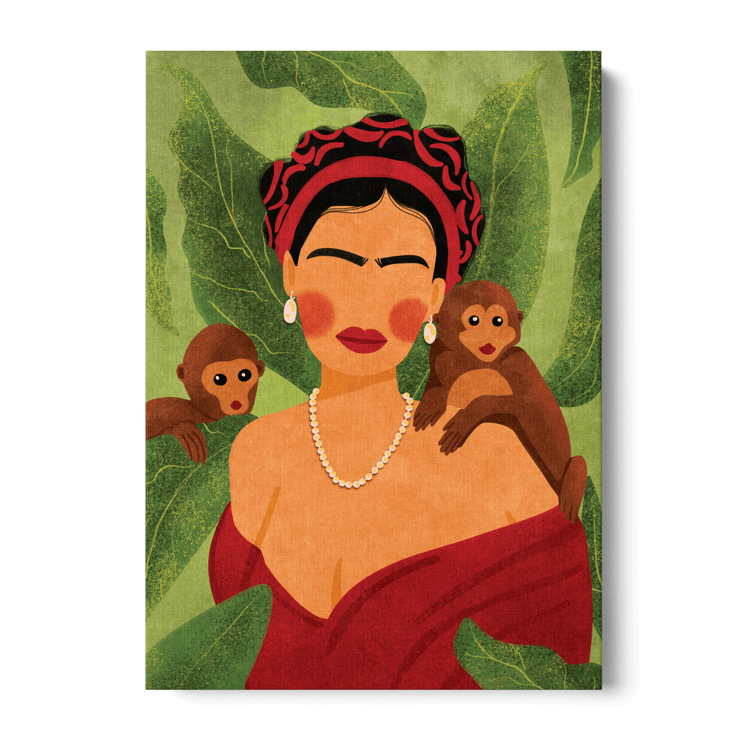 Frida And Monkeys Canvas