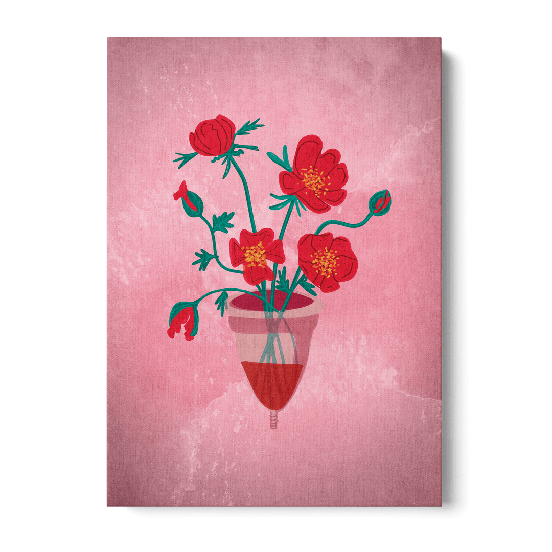 Cup Of Flowers Canvas