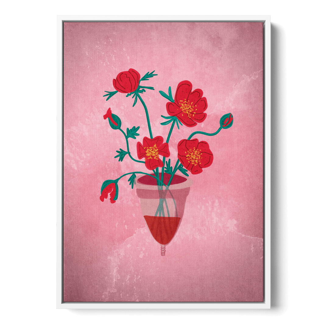 Cup Of Flowers Canvas