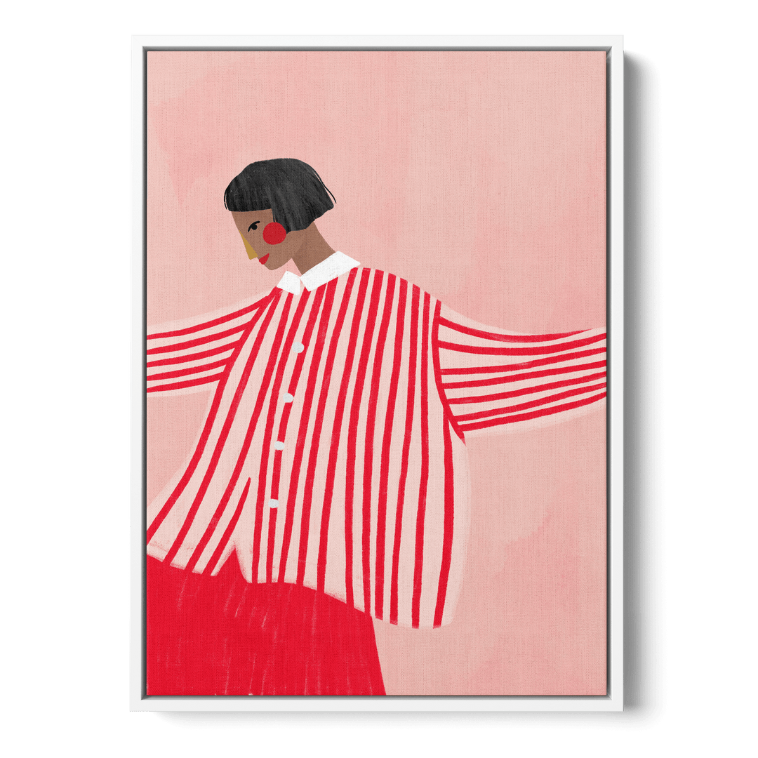 Woman With Red Stripes Canvas