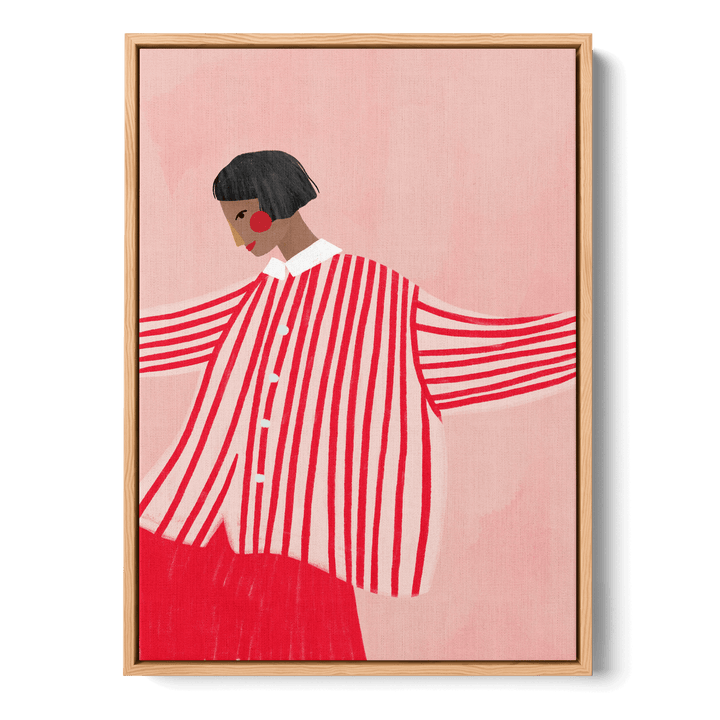Woman With Red Stripes Canvas