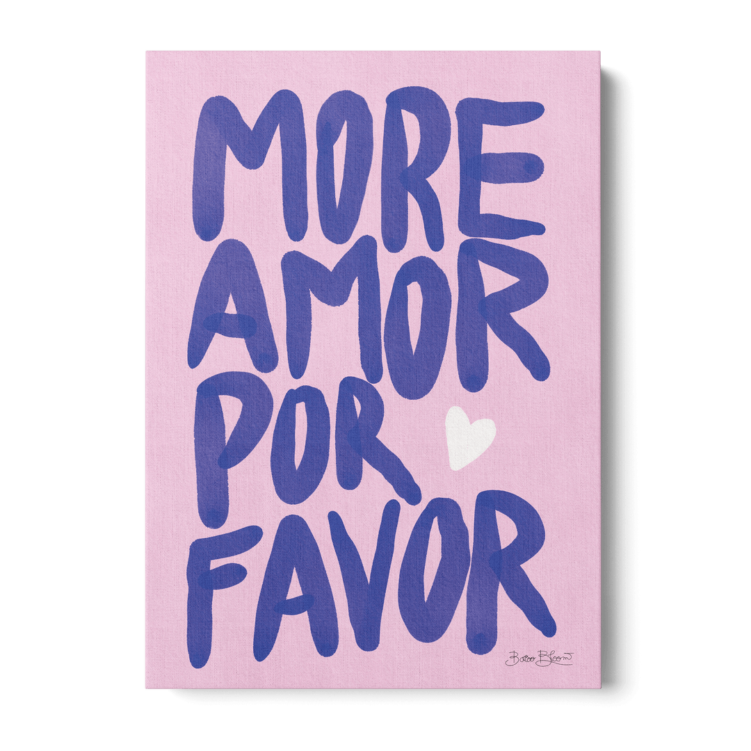More Amor Por Favor Blue Canvas