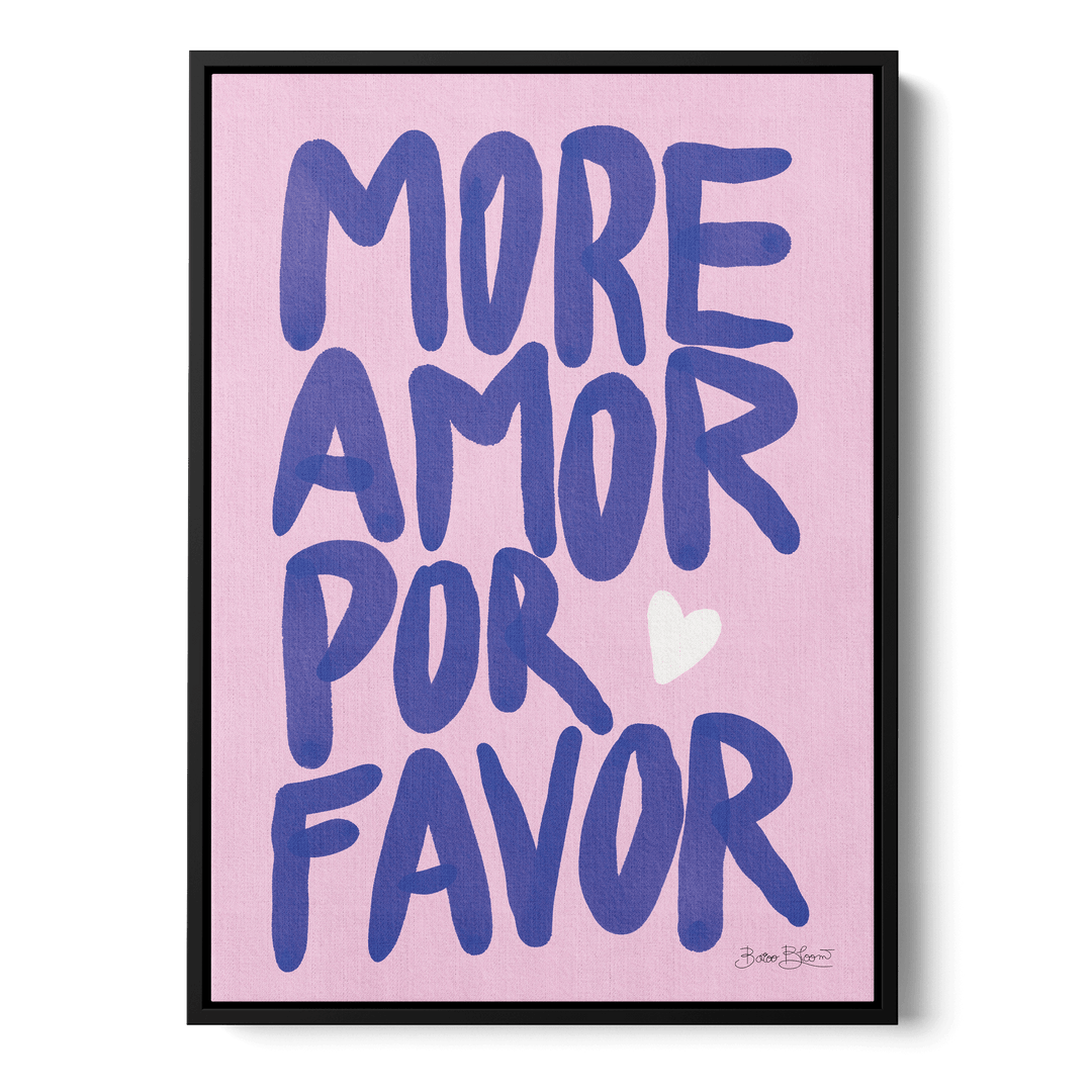 More Amor Por Favor Blue Canvas