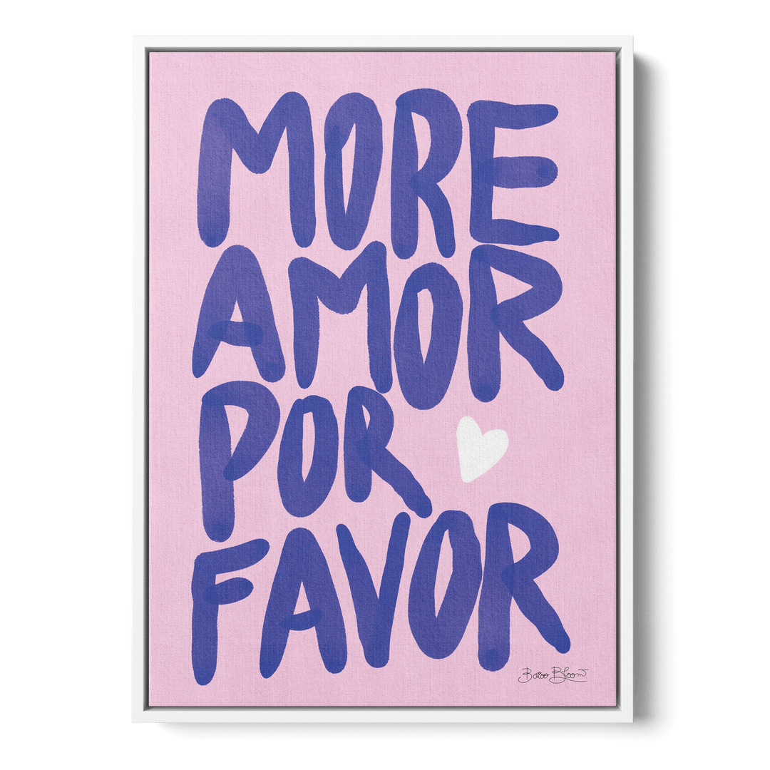 More Amor Por Favor Blue Canvas