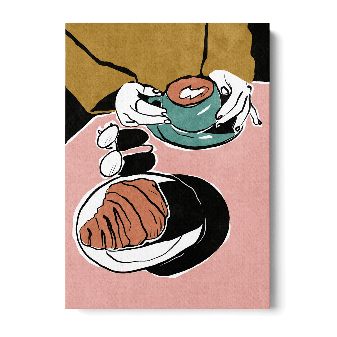 Croissant Et Café Au Lait Canvas
