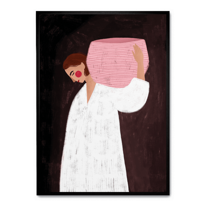 Woman With Pink Basket