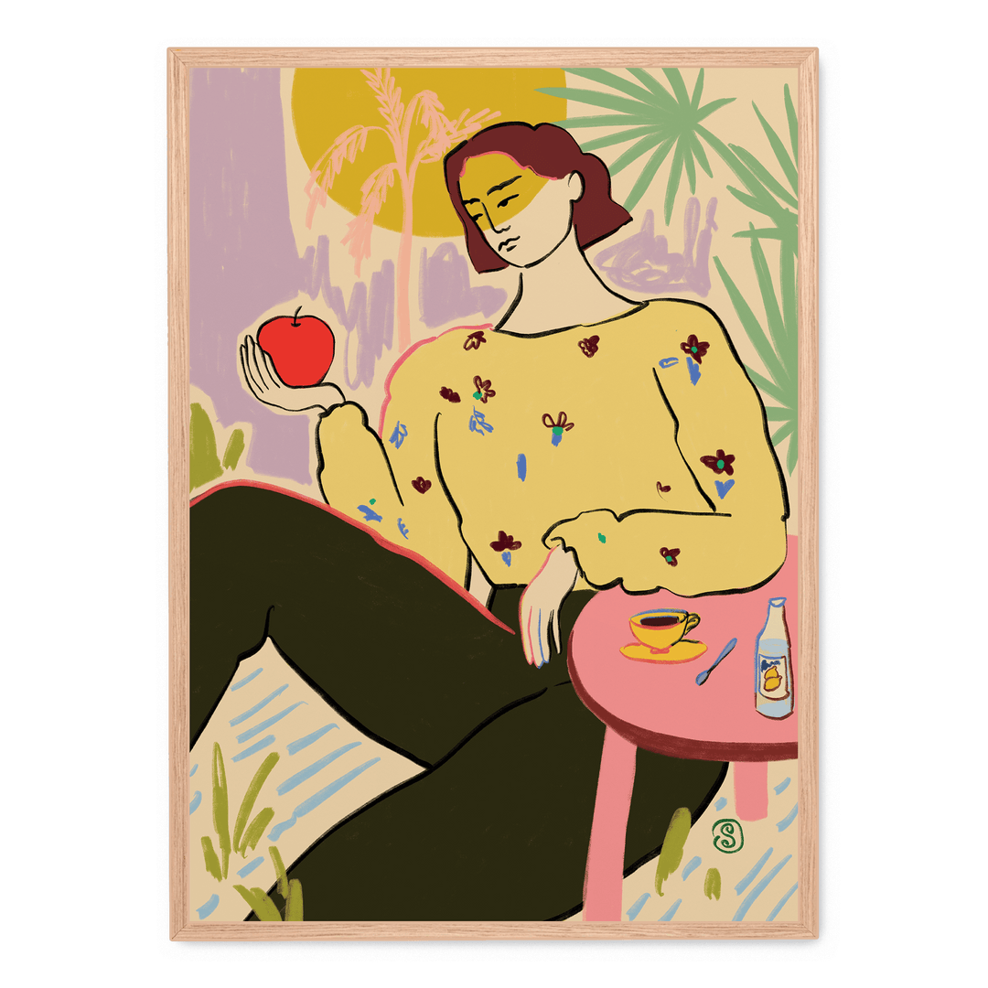 Woman Apple Ink Woman With Apple – POSTERA