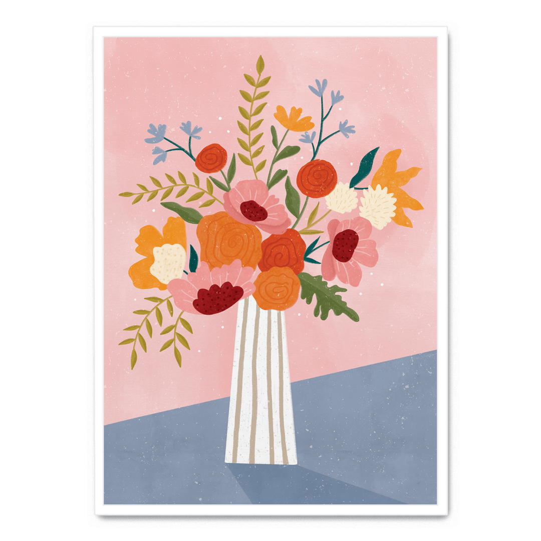 Line Vase With Flowers