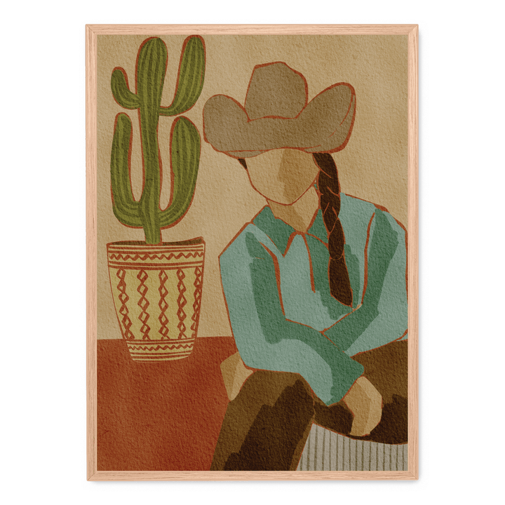 Desert Cowgirl And Cactus