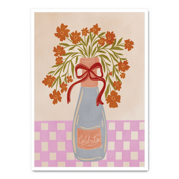Festive Floral Champagne Bottle