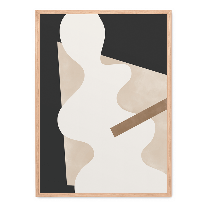 Beige Graphic Curves