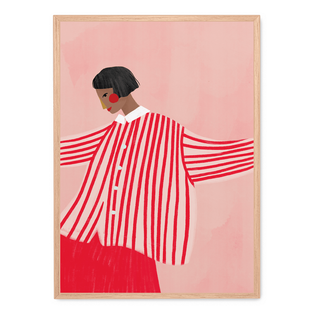 Woman With Red Stripes