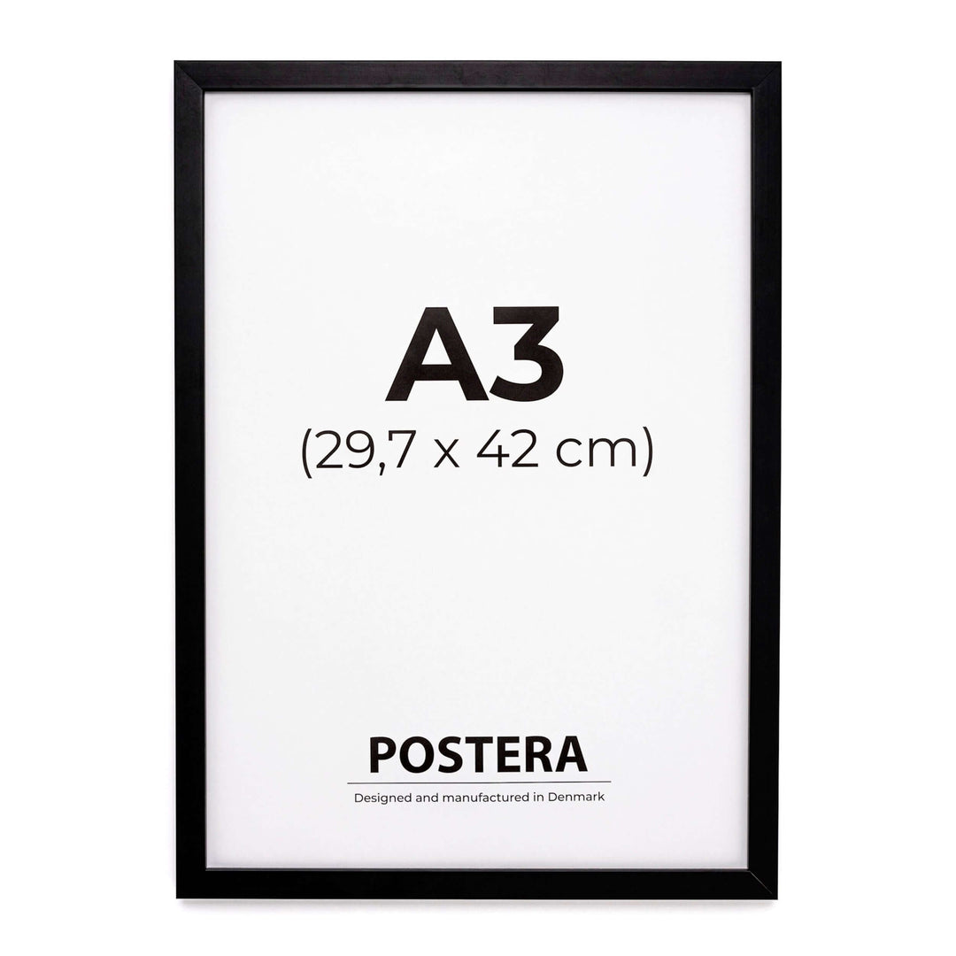 Sort ramme i størrelse A3 fra Postera