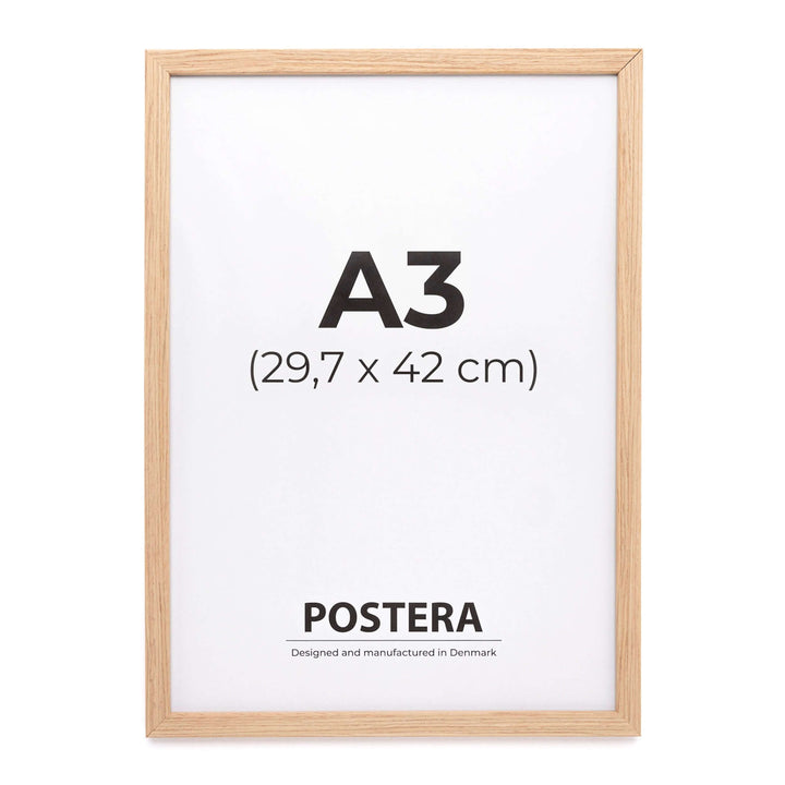 Egetræsramme i størrelse A3 fra Postera