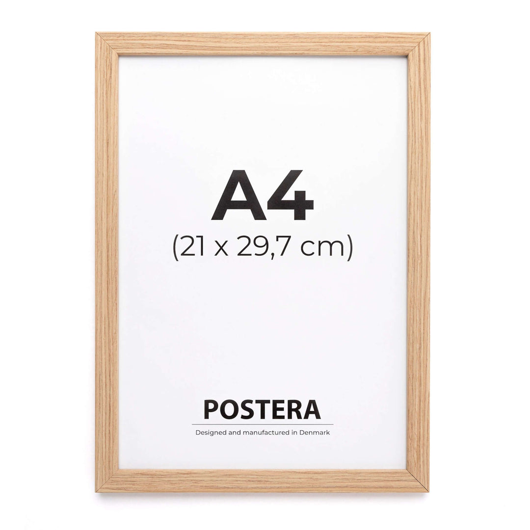 Egetræsramme i størrelse A4 fra Postera