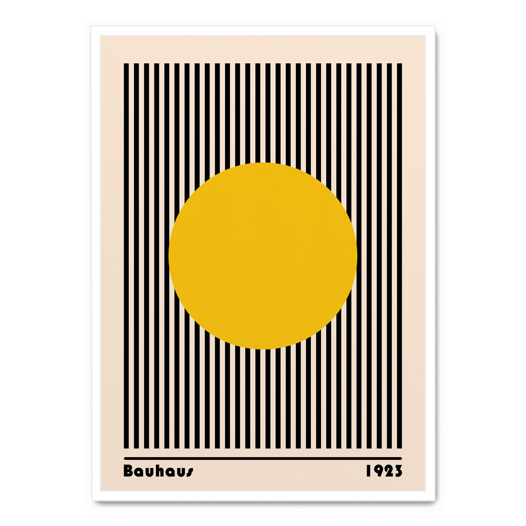 Bauhaus Yellow Circle With Lines