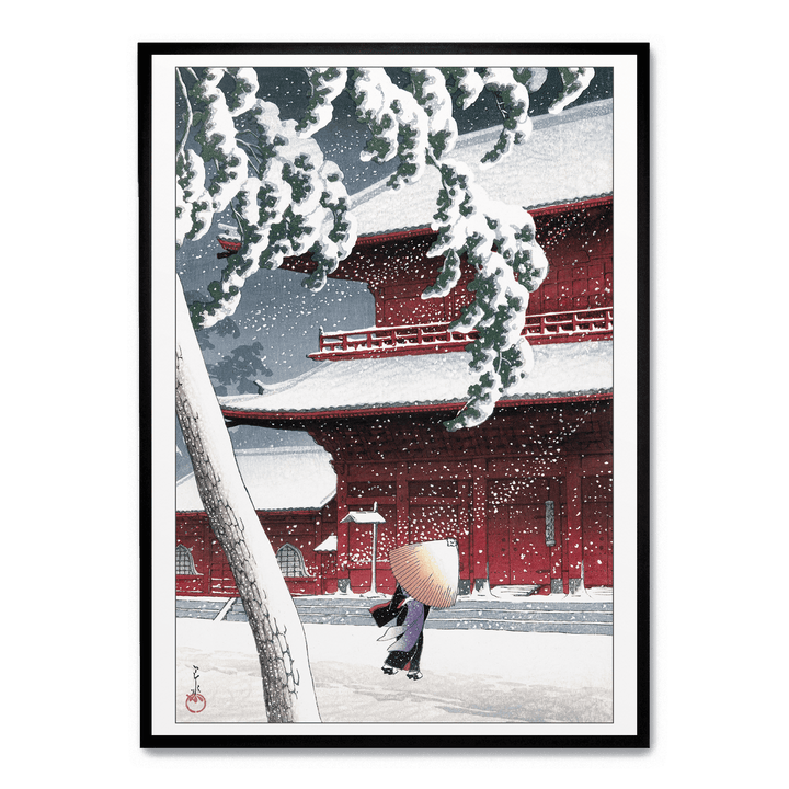 Hasui Kawase - Zojo Temple In Snow