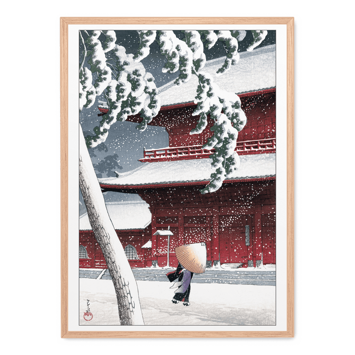 Hasui Kawase - Zojo Temple In Snow