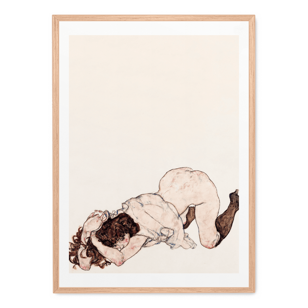 Kneeling Girl Resting On Both Elbows