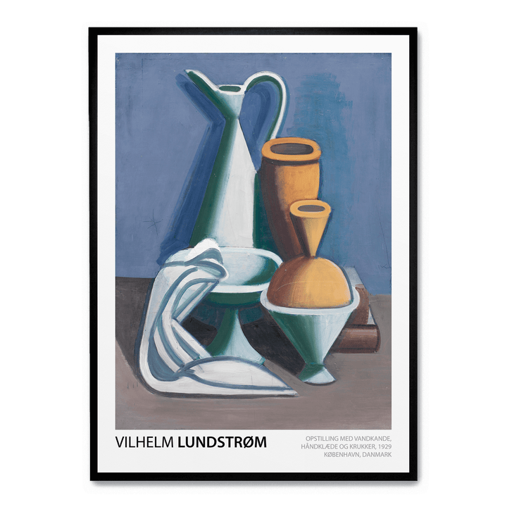 Opstilling Med Vandkande, Håndklæde Og Krukker