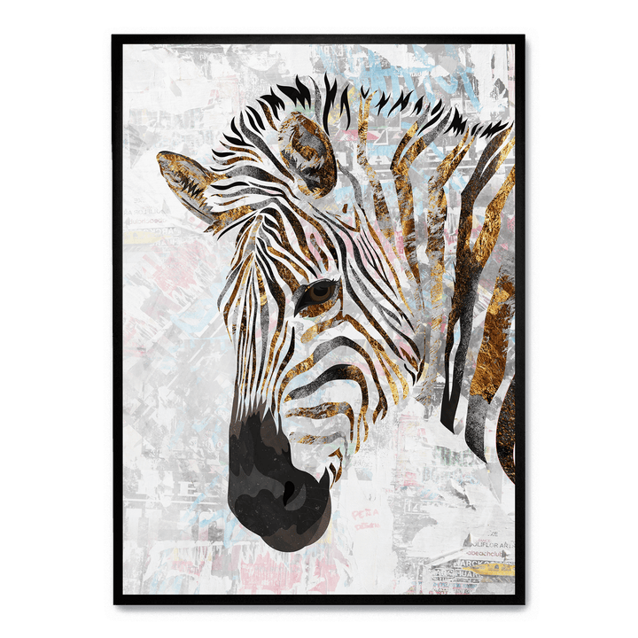 Grunge Gold Zebra