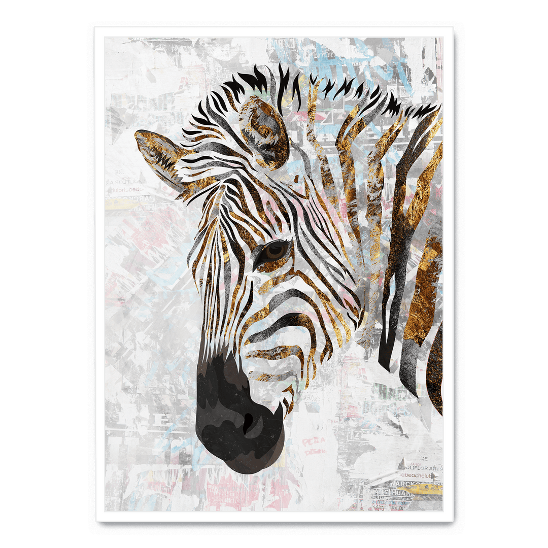Grunge Gold Zebra